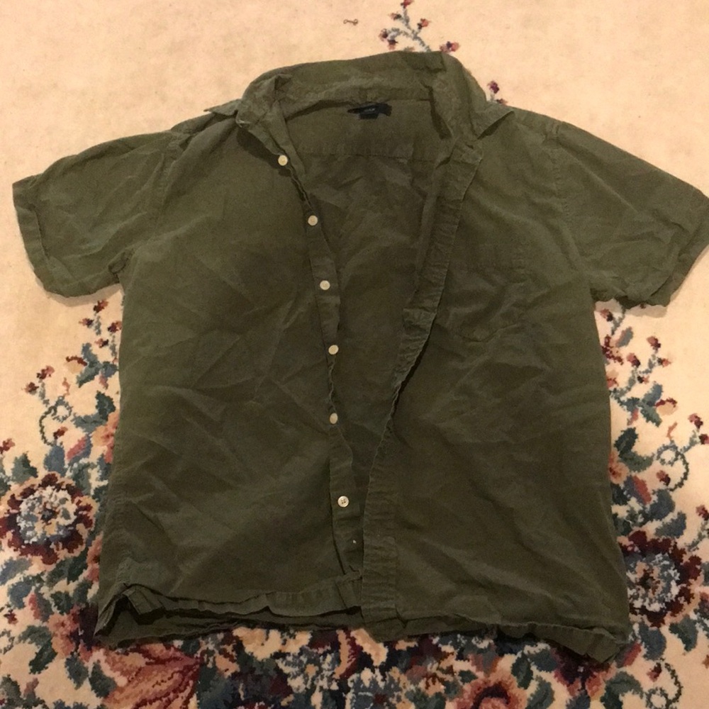 Green Button Up